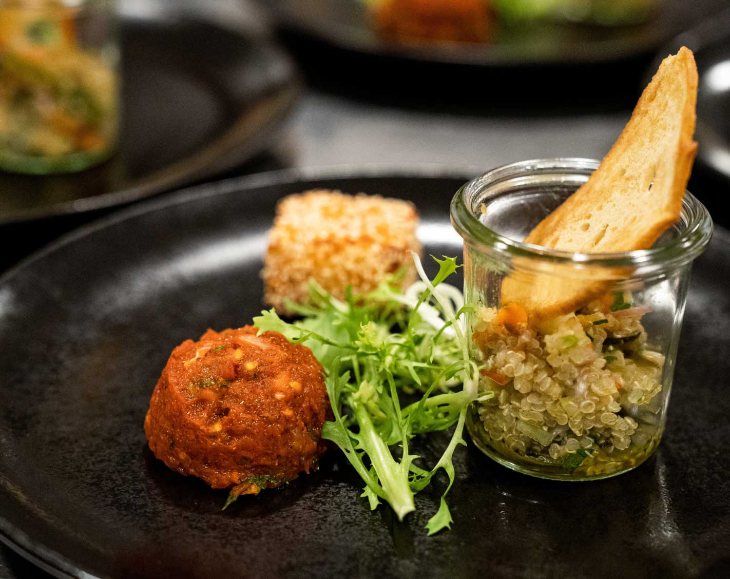 Nahaufnahme von Fingerfood Catering